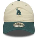 czapka-z-zakrzywionym-daszkiem-bezowo-zielona-regulowana-9twenty-mini-washed-los-angeles-dodgers-mlb-new-era
