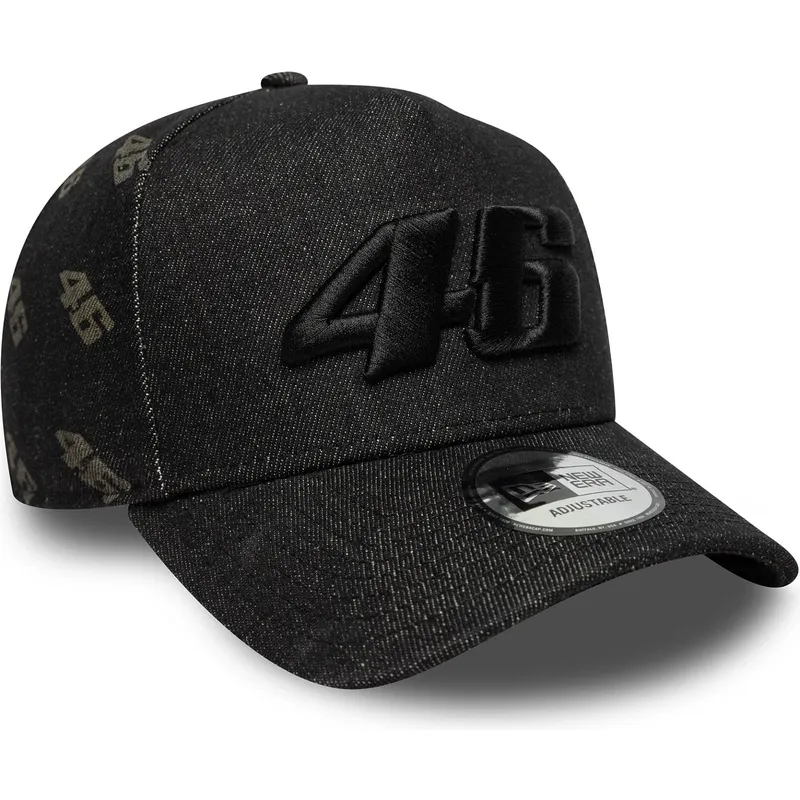 czarna-zakrzywiona-czapka-snapback-e-frame-laser-etch-denim-valentino-rossi-vr46-motogp-new-era