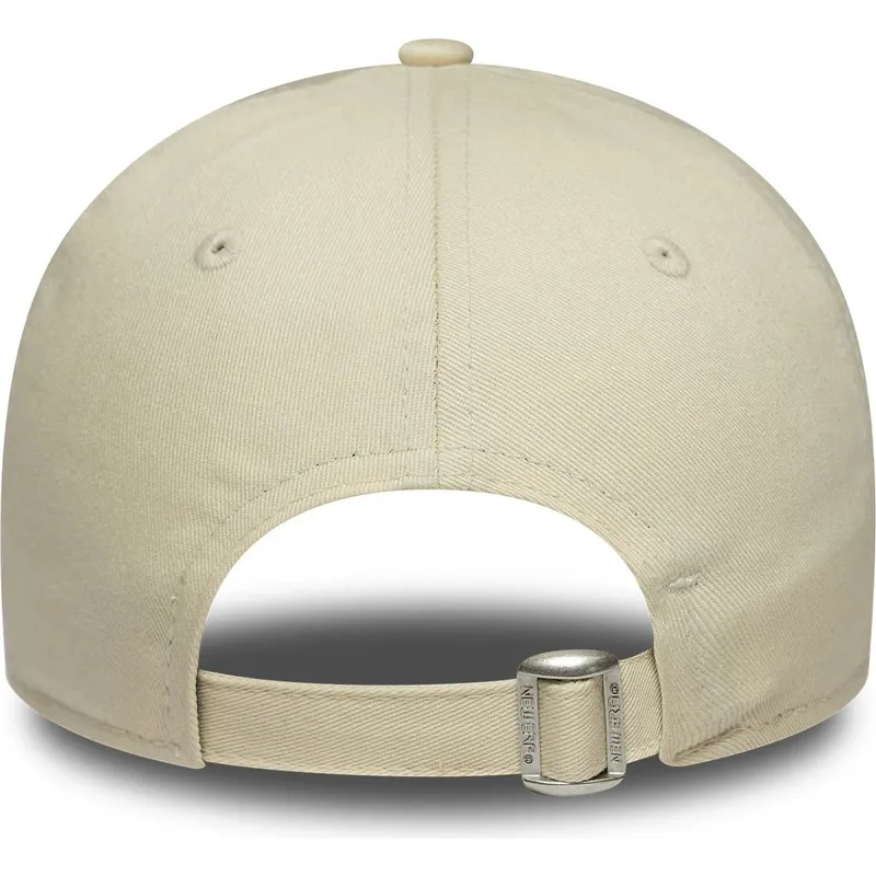 new-era-curved-brim-women-purple-logo-9forty-metallic-logo-new-york-yankees-mlb-beige-adjustable-cap