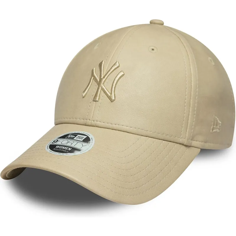 bezowa-regulowana-czapka-z-daszkiem-z-bezowym-logo-dla-kobiet-9forty-pu-new-york-yankees-mlb-new-era