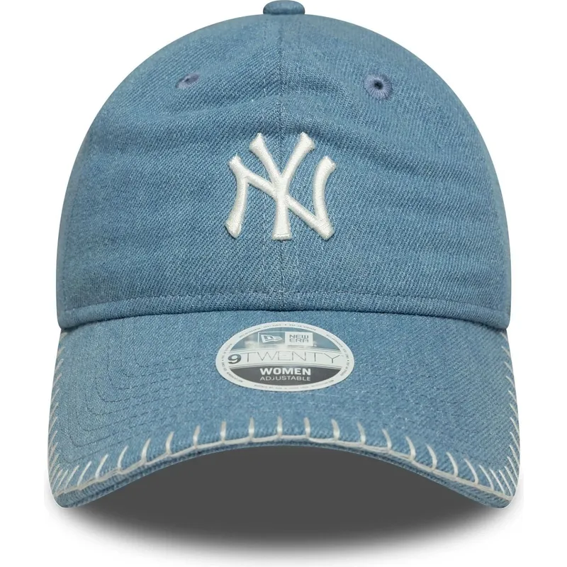 niebieska-regulowana-czapka-z-zakrzywionym-daszkiem-dla-kobiet-9twenty-denim-stitch-new-york-yankees-mlb-new-era