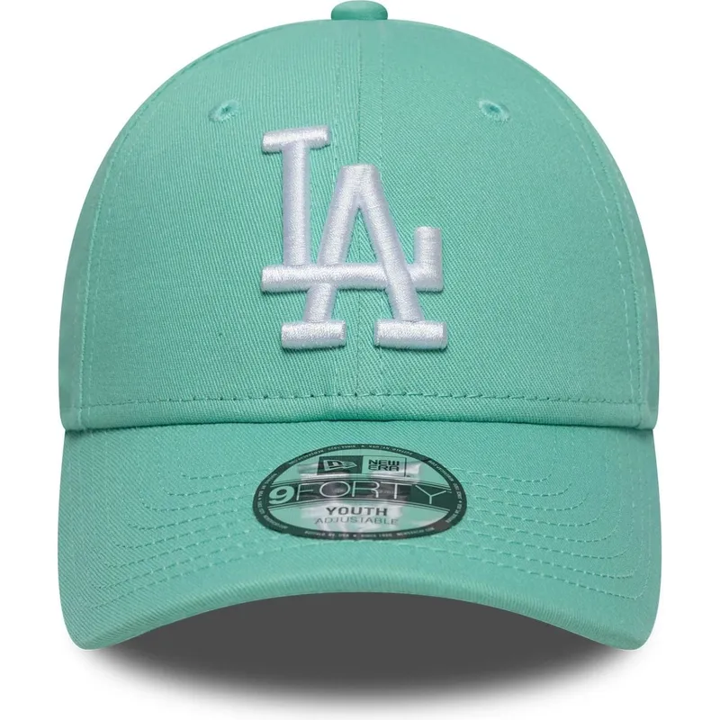 new-era-curved-brim-youth-9forty-league-essential-los-angeles-dodgers-mlb-green-adjustable-cap