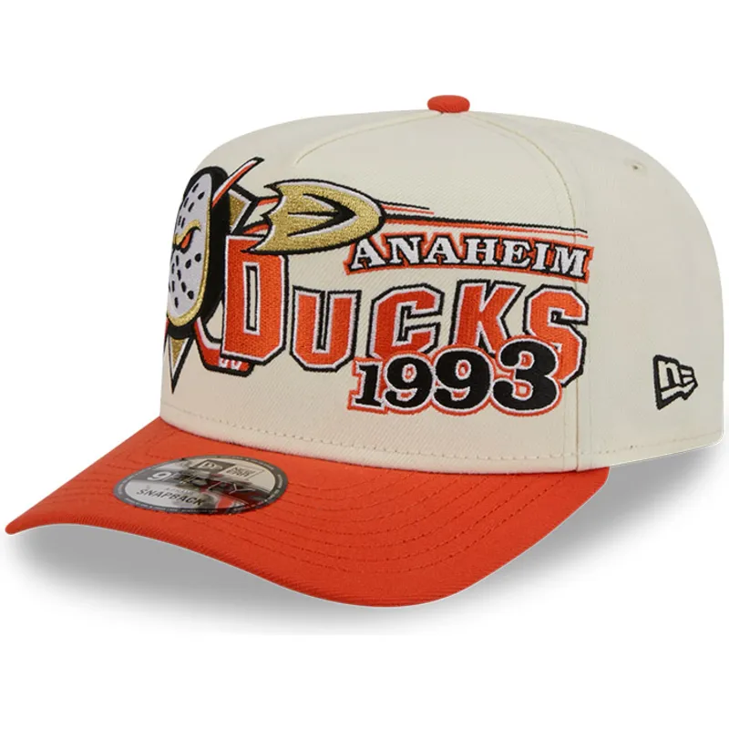 bezowo-pomaranczowa-czapka-z-zakrzywionym-daszkiem-snapback-9fifty-a-frame-classic-anaheim-ducks-nhl-new-era