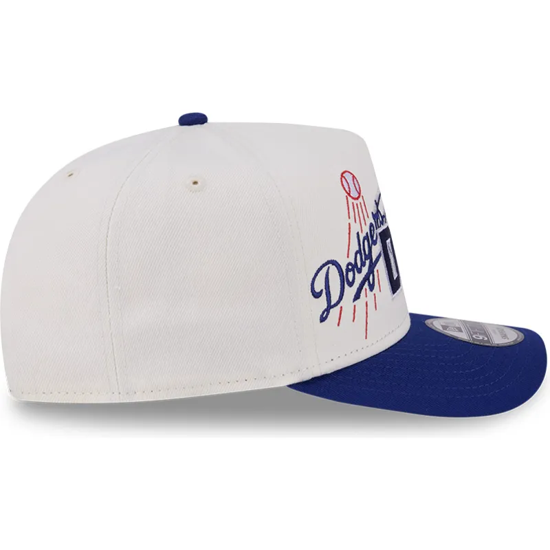 bezowo-niebieska-zakrzywiona-czapka-snapback-9fifty-a-frame-classic-los-angeles-dodgers-mlb-new-era