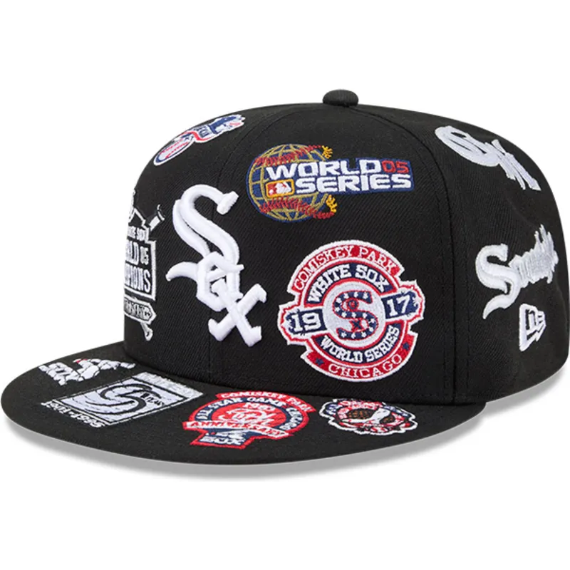 czarna-dopasowana-czapka-z-plaskim-daszkiem-59fifty-all-over-logos-chicago-white-sox-mlb-new-era