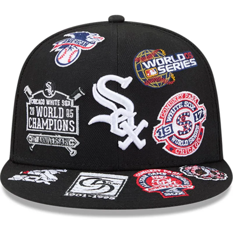 czarna-dopasowana-czapka-z-plaskim-daszkiem-59fifty-all-over-logos-chicago-white-sox-mlb-new-era