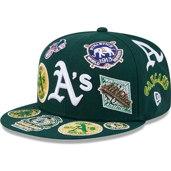 Zielona dopasowana czapka z daszkiem 59FIFTY All Over Oakland Athletics MLB New Era