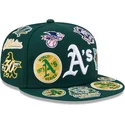 gorra-plana-verde-ajustada-59fifty-all-over-de-oakland-athletics-mlb-de-new-era