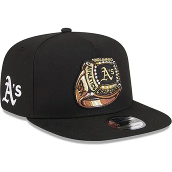 Czarna płaska czapka snapback 9FIFTY A Frame Ring Oakland Athletics MLB New Era