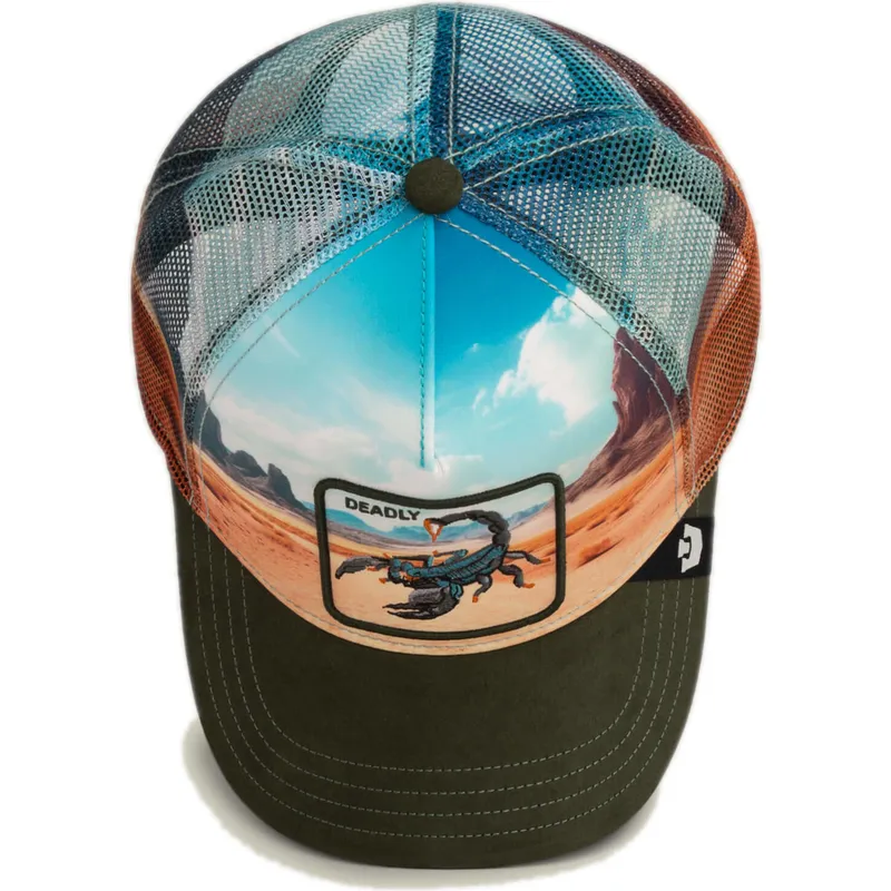 czapka-trucker-multicolor-skorpion-deadly-scorpion-in-the-element-the-farm-od-goorin-bros