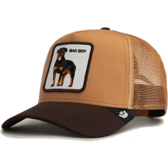 Czapka trucker brązowa rottweiler Bad Boy The Farm od Goorin Bros.
