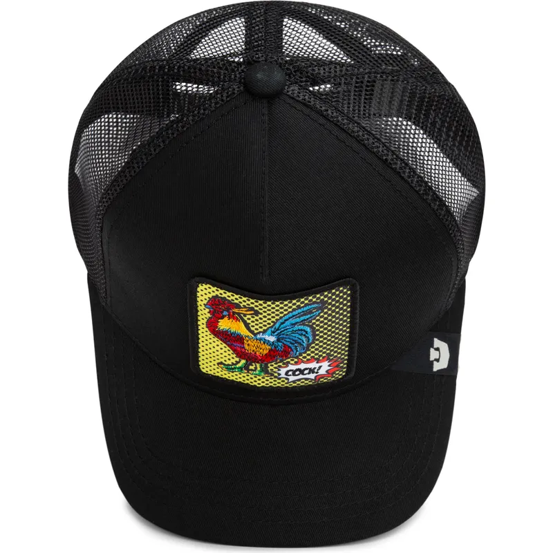 czapka-trucker-czarna-kogut-cock-rooster-pop-art-2-the-farm-od-goorin-bros