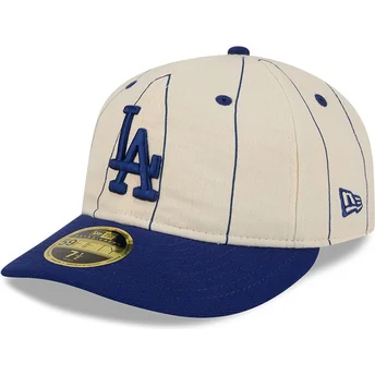 Beżowa dopasowana czapka z zakrzywionym daszkiem 59FIFTY Retro Crown Linen Los Angeles Dodgers MLB New Era