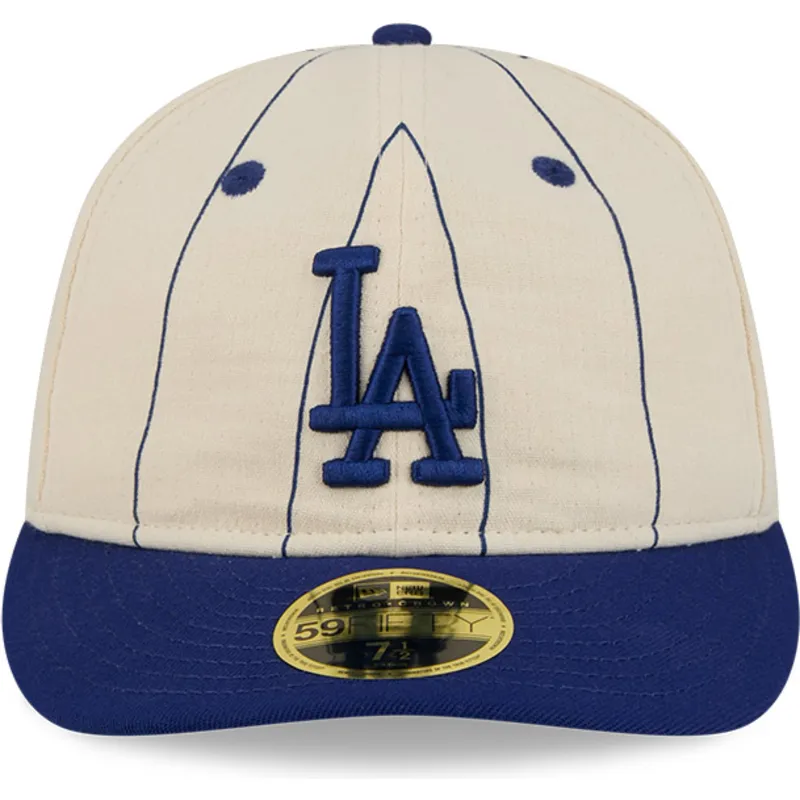 gorra-curva-beige-ajustada-59fifty-retro-crown-linen-de-los-angeles-dodgers-mlb-de-new-era