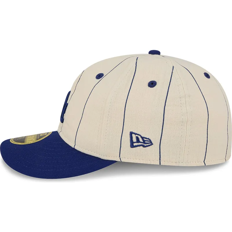 bezowa-dopasowana-czapka-z-zakrzywionym-daszkiem-59fifty-retro-crown-linen-los-angeles-dodgers-mlb-new-era