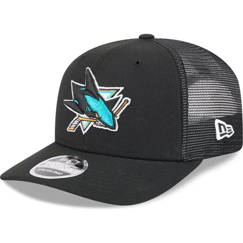 czapka-trucker-czarna-9seventy-stretch-snap-evergreen-san-jose-sharks-nhl-new-era