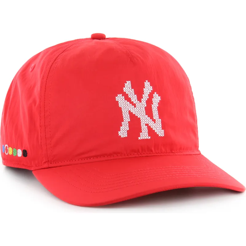 czerwona-czapka-z-daszkiem-snapback-hitch-lc-eight-bit-hero-new-york-yankees-mlb-od-47-brand