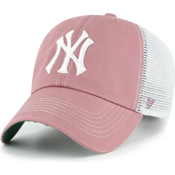 Czapka trucker różowa Clean Up Trawler New York Yankees MLB od 47 Brand