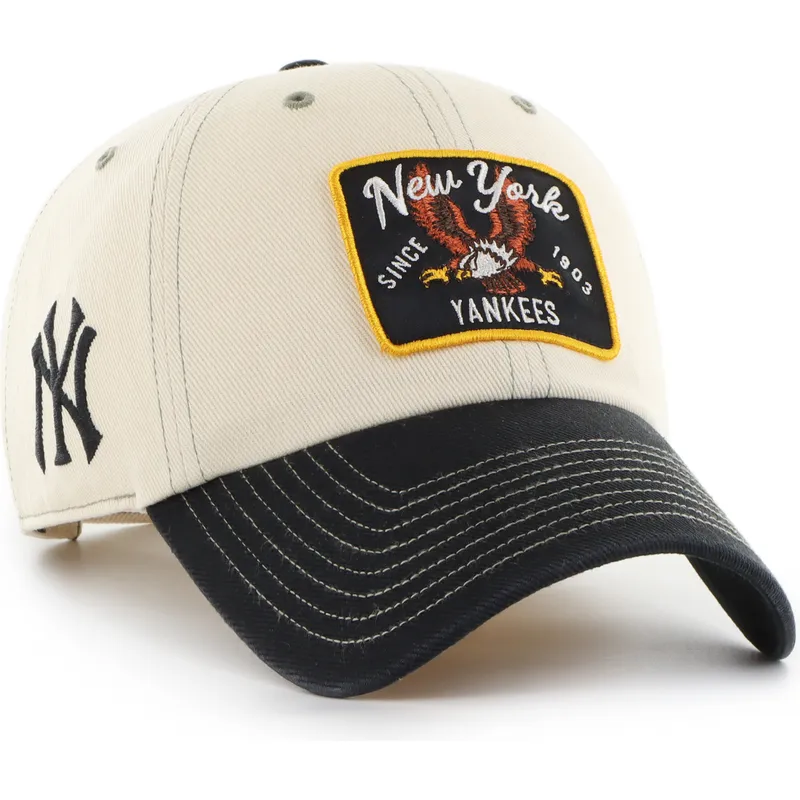 gorra-curva-beige-y-negra-ajustable-clean-up-keepsake-de-new-york-yankees-mlb-de-47-brand