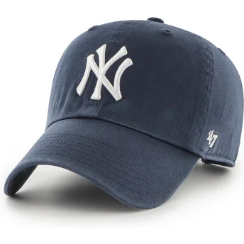 Czapki zakrzywiona granatowy taśma regulowana Clean Up New York Yankees MLB 47 Brand