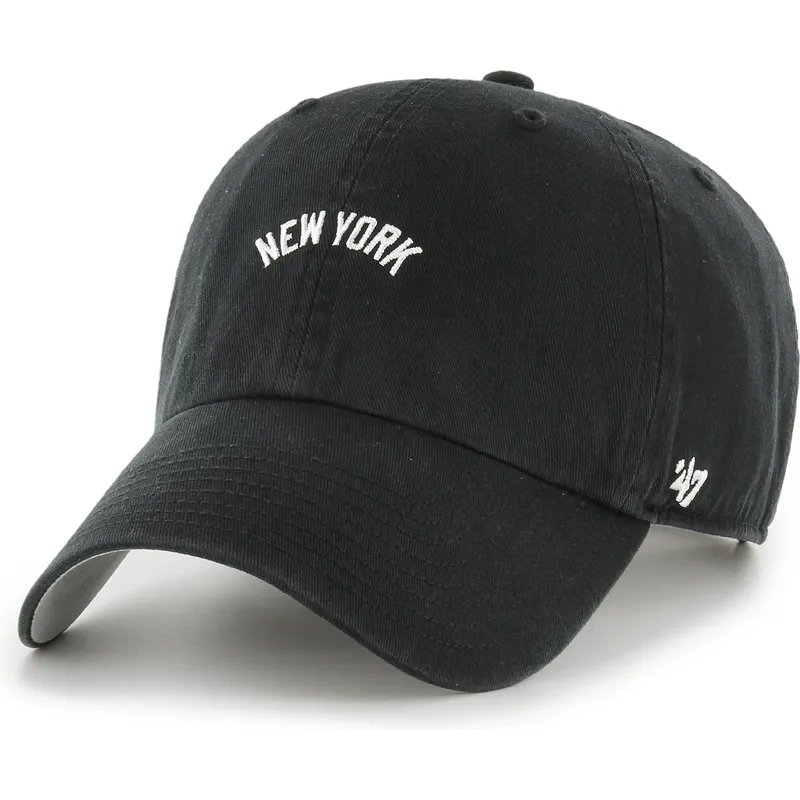 czapka-z-zakrzywionym-daszkiem-czarna-regulowana-clean-up-base-runner-script-new-york-yankees-mlb-od-47-brand