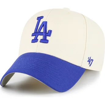 Beżowo-niebieska regulowana czapka z daszkiem MVP Two Tone Los Angeles Dodgers MLB od 47 Brand