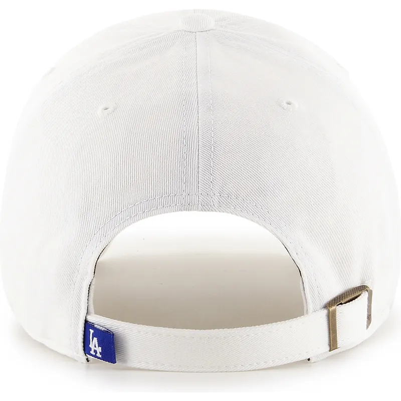 biala-regulowana-czapka-z-zakrzywionym-daszkiem-z-niebieskim-logo-clean-up-los-angeles-dodgers-mlb-od-47-brand