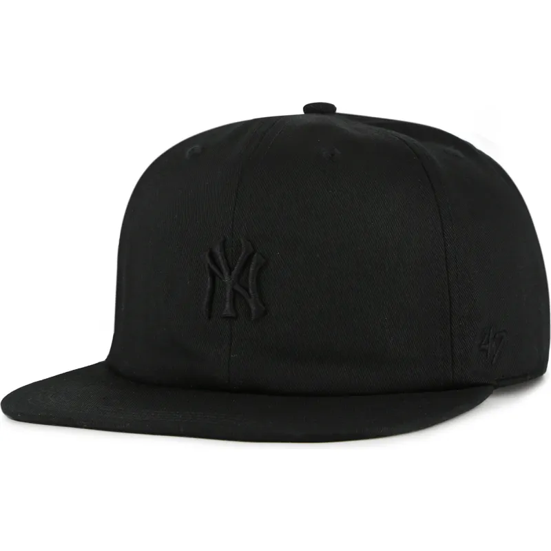 gorra-plana-negra-snapback-con-logo-negro-captain-rl-contemporary-de-new-york-yankees-mlb-de-47-brand