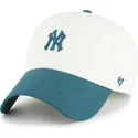 bezowo-zielona-regulowana-czapka-z-daszkiem-clean-up-contemporary-two-tone-new-york-yankees-mlb-od-47-brand