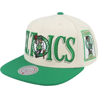 Zielono-beżowa czapka z daszkiem snapback Across The Board Boston Celtics NBA od Mitchell & Ness