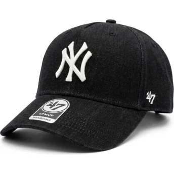 Czarna zakrzywiona czapka snapback MVP DT Denim New York Yankees MLB od 47 Brand