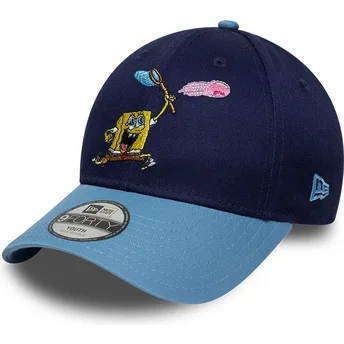 Niebieska czapka z daszkiem snapback dla chłopca 9FORTY SpongeBob od New Era