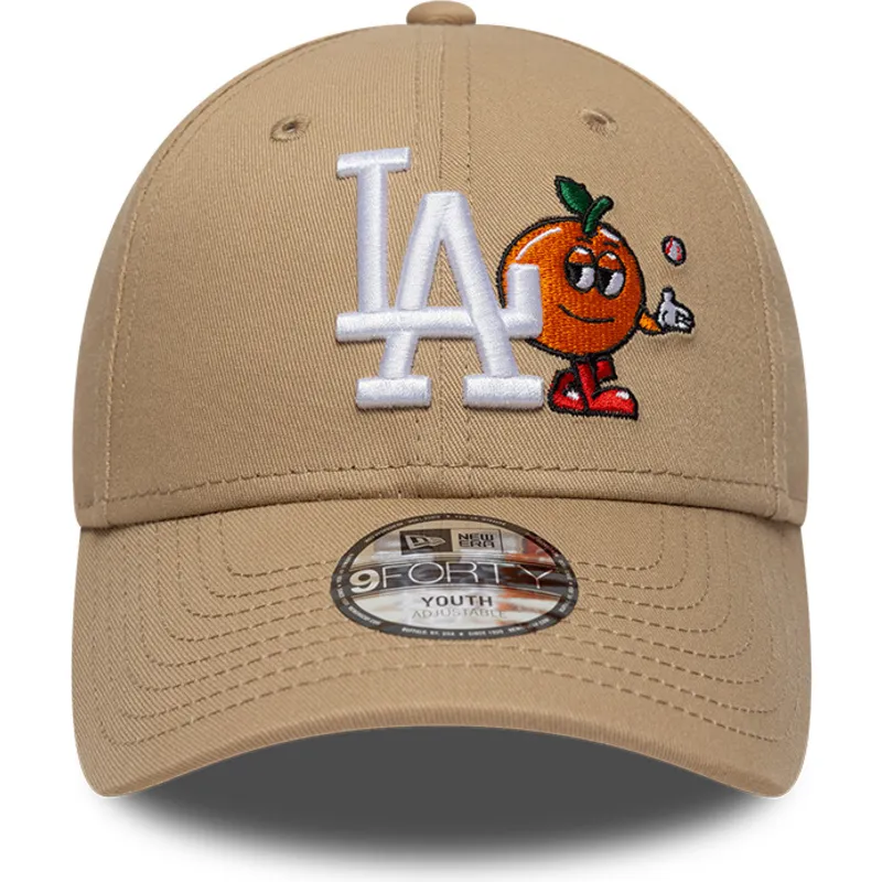 gorra-curva-beige-ajustable-para-nino-9forty-icon-de-los-angeles-dodgers-mlb-de-new-era