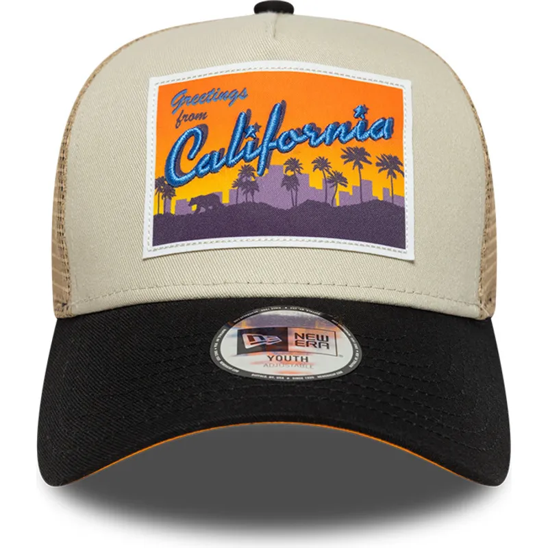 czapka-trucker-bezowa-dla-chlopca-a-frame-location-patch-california-new-era