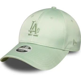 Zielona regulowana czapka z daszkiem dla kobiet 9FORTY Bow Back Satin Los Angeles Dodgers MLB New Era