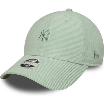 Zielona regulowana czapka z daszkiem dla kobiet 9FORTY Mini Cord New York Yankees MLB New Era