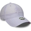 fioletowa-regulowana-czapka-z-zakrzywionym-daszkiem-z-fioletowym-logo-dla-kobiet-9twenty-seersucker-new-york-yankees-mlb-new-era