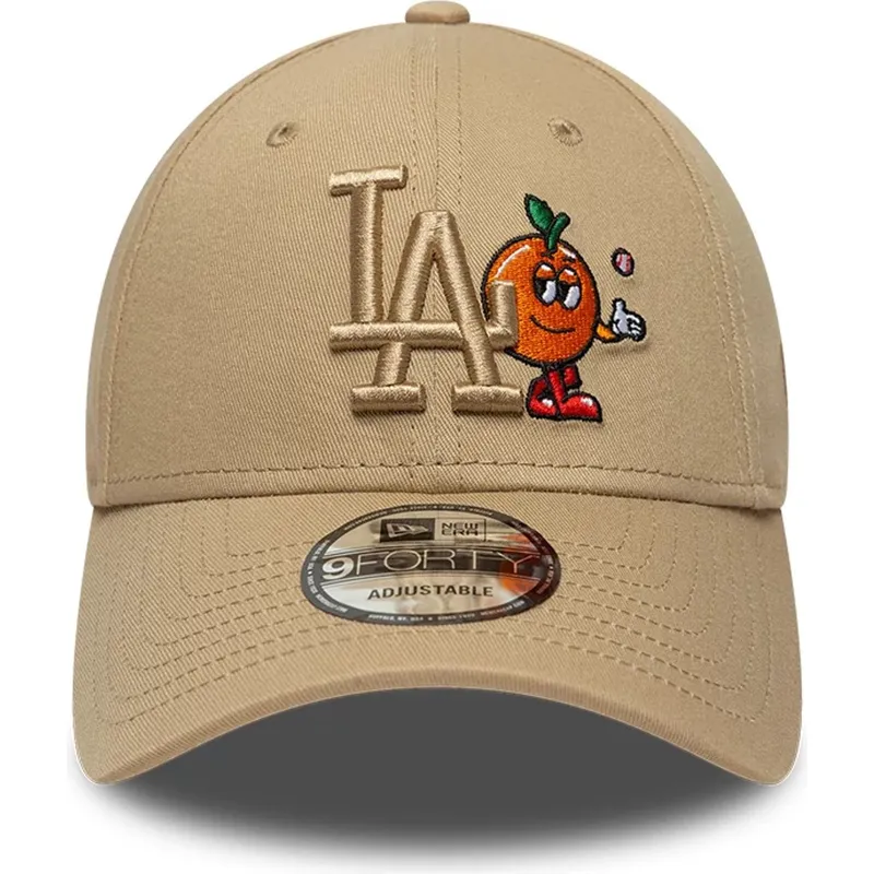 brazowa-regulowana-czapka-z-zakrzywionym-daszkiem-z-brazowym-logo-9forty-tonal-icon-los-angeles-dodgers-mlb-new-era