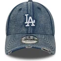 niebieska-regulowana-czapka-z-zakrzywionym-daszkiem-9forty-acid-wash-denim-los-angeles-dodgers-mlb-new-era