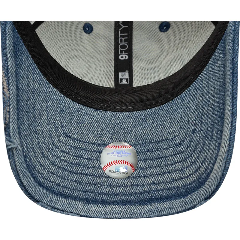 niebieska-regulowana-czapka-z-zakrzywionym-daszkiem-9forty-acid-wash-denim-los-angeles-dodgers-mlb-new-era