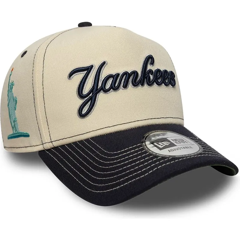 czapka-z-daszkiem-bezowo-granatowa-snapback-e-frame-city-icon-new-york-yankees-mlb-new-era