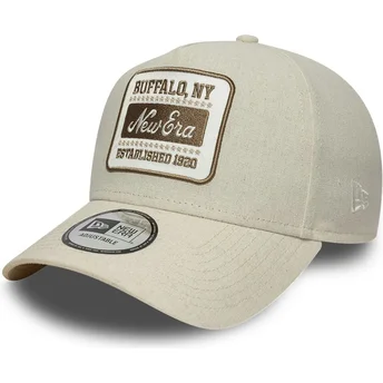 Czapka z daszkiem beżowa snapback E Frame Patch Linen New Era