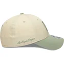 bezowa-i-zielona-czapka-z-daszkiem-snapback-z-zielonym-logo-9forty-m-crown-side-script-los-angeles-dodgers-mlb-new-era