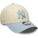 czapka-z-zakrzywionym-daszkiem-bezowo-niebieska-snapback-z-niebieskim-logo-9forty-m-crown-side-script-new-york-yankees-mlb-new-e