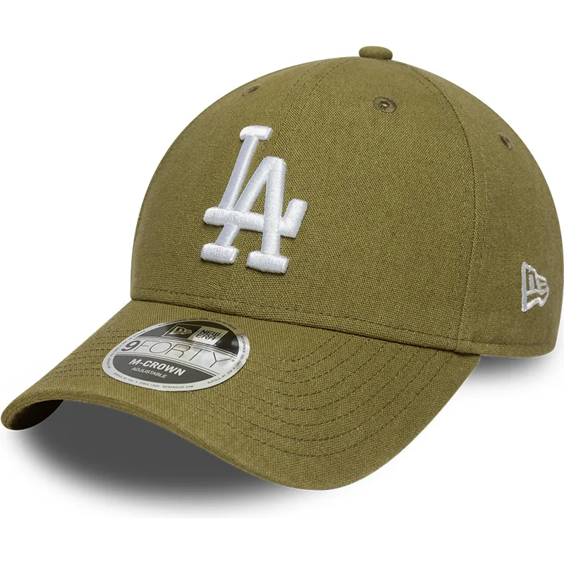 zielona-czapka-z-zakrzywionym-daszkiem-snapback-9forty-m-crown-linen-los-angeles-dodgers-mlb-new-era