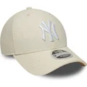 bezowa-zakrzywiona-czapka-snapback-9forty-m-crown-linen-new-york-yankees-mlb-new-era