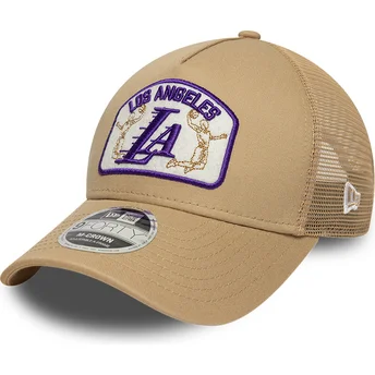 Czapka trucker beżowa 9FORTY M-Crown A Frame Los Angeles Lakers NBA New Era
