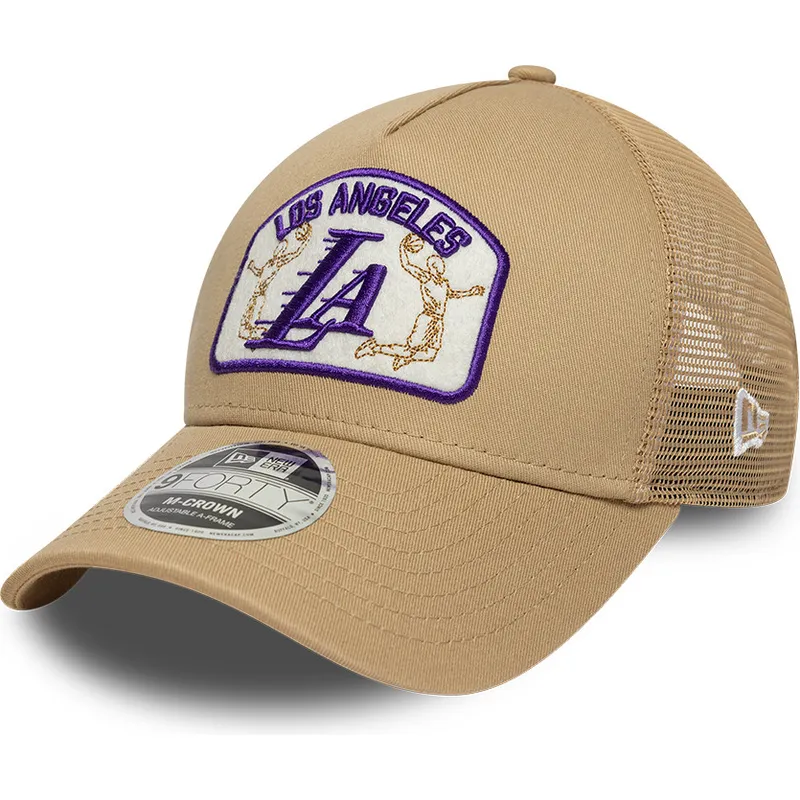 czapka-trucker-bezowa-9forty-m-crown-a-frame-los-angeles-lakers-nba-new-era