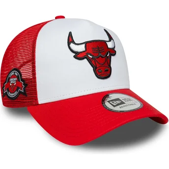 Gorra trucker roja y blanca A Frame Side Patch de Chicago Bulls NBA de New Era