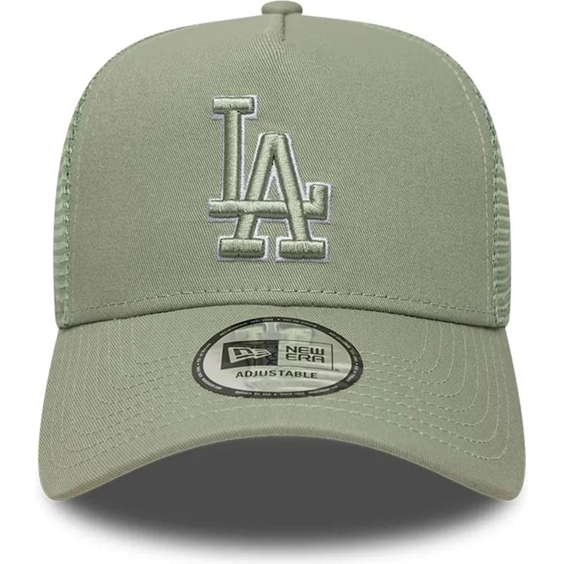 czapka-trucker-zielona-z-zielonym-logo-a-frame-outline-los-angeles-dodgers-mlb-new-era